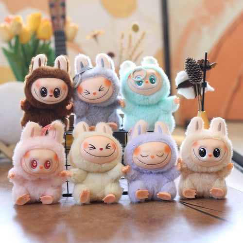 Cute Silicone Rags Pendant Plush Toy Doll Vinyl Labubu Bag Pendant Keychain Doll