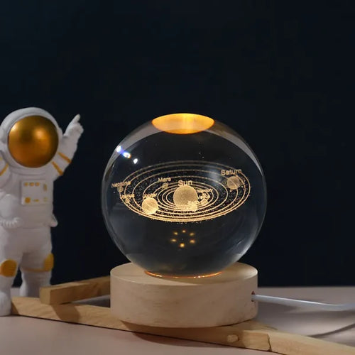 3D Crystal Space Galaxy Moon Night Lamp